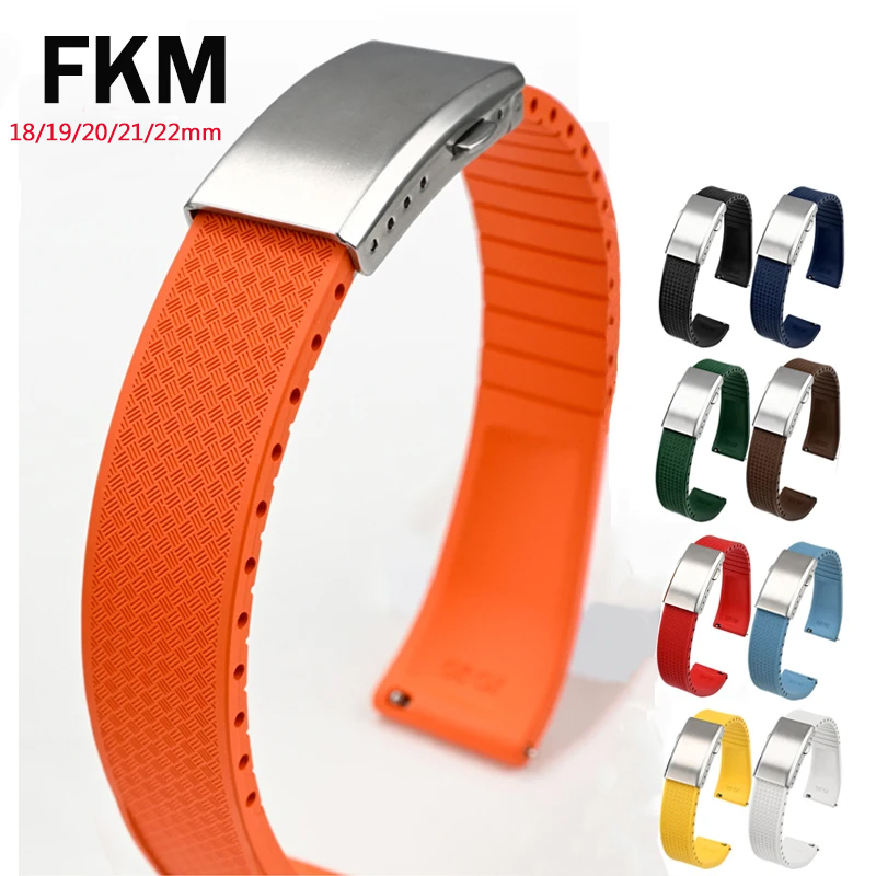 Suede Strap Watch - Fluoro Rubber Watch Band FKM Tropic