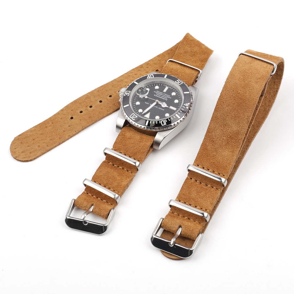 Da Lộn Dây Da Dây Đeo Mềm Mại  - đánh giá và giá Nato Strap Nylon